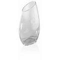 Lead Free Crystal Slanted Top Oval Vase (10")